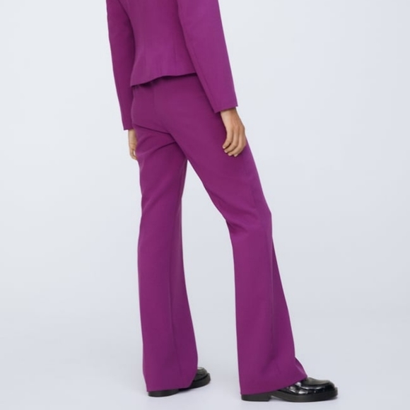 NWT ZARA | High-Waisted Trouser Pants Purple - Picture 4 of 9